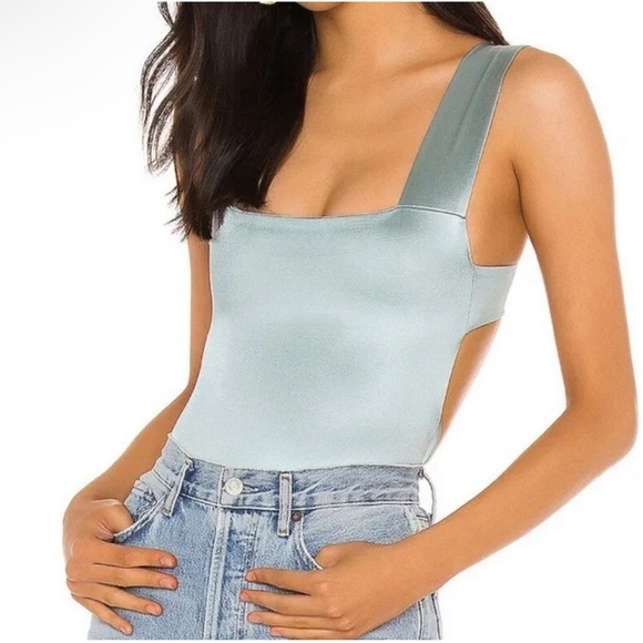 Free People Tops - Free People Oh She's Strappy Bodysuit in Seafoam Casino, Size medium NWT